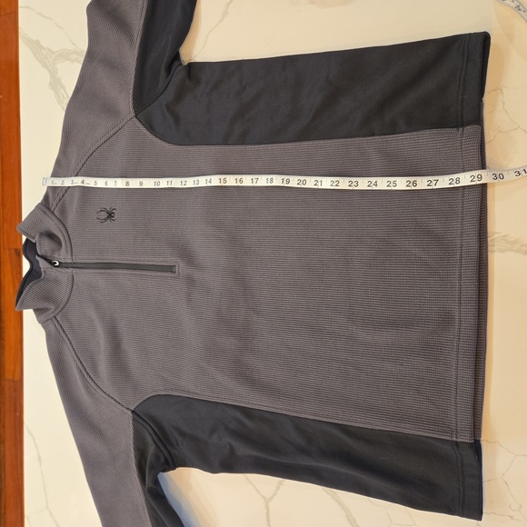 Spyder Soft Shell 1/4 Zip Fleece Pullover Sweater Jacket Mens Size XL Black Gray - Picture 14 of 14